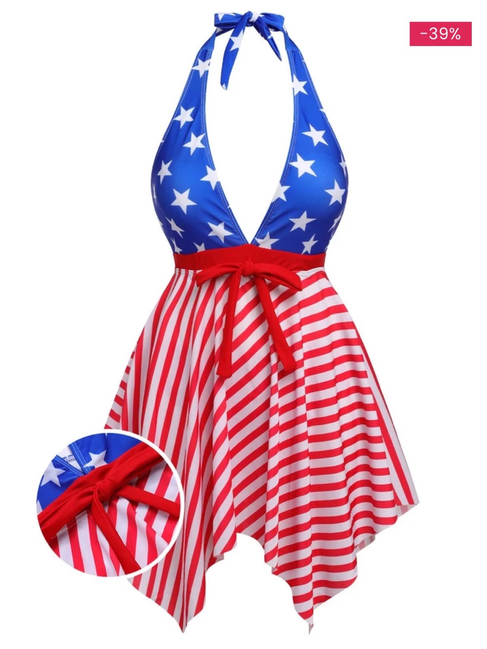 Retro Stage 1950S STAR STRIPE HALTER SWIMSUIT,Sz.S!NWT